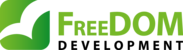 FreeDOM Development logo white background